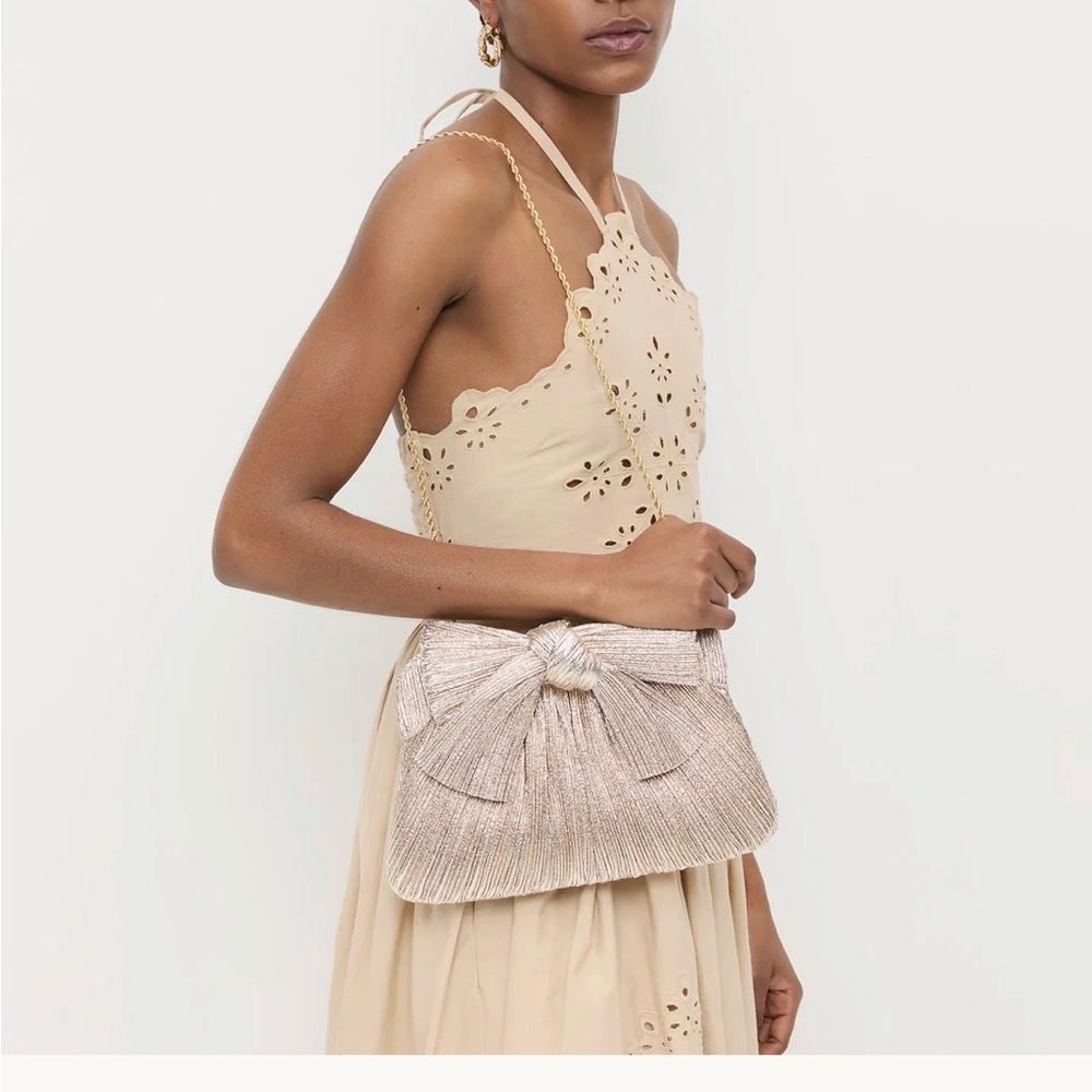 LOEFFLER RANDALL
Rayne bow-embellished clutch